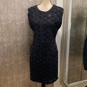 Hoss Intropia Black Sleeveless Sheath Cocktail Dress, M